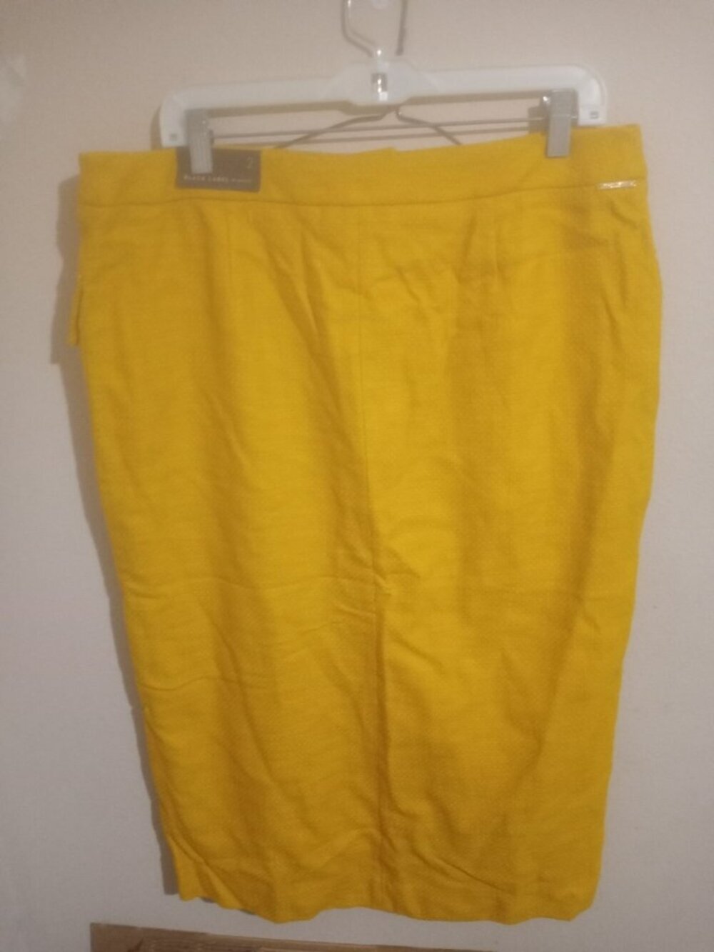 NWT Chico's Black Label Sz 2 Thick Gold Tweed Skirt Pockets Elastic Waist Lined - Picture 7 of 13